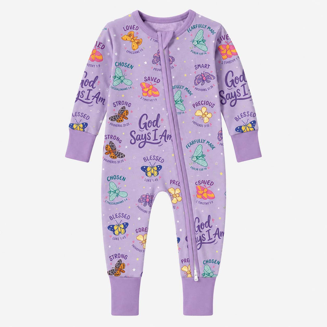 God Says I Am Colorful Moths Bamboo Convertible Zippy