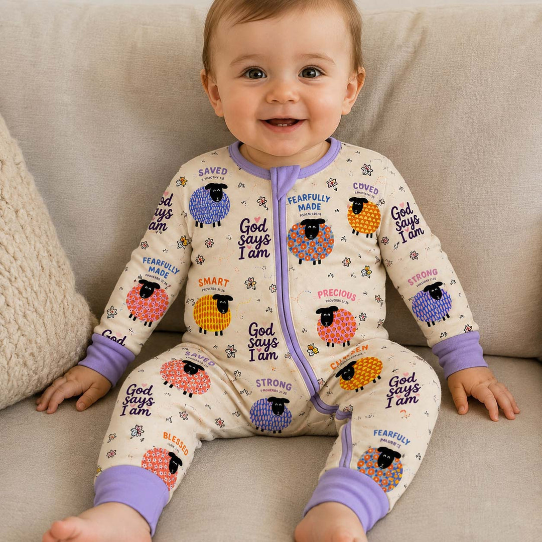 God Says I Am Colorful Sheep Bamboo Convertible Zippy