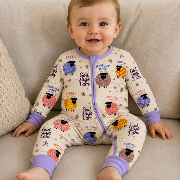 God Says I Am Colorful Sheep Bamboo Convertible Zippy
