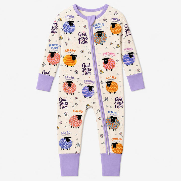 God Says I Am Colorful Sheep Bamboo Convertible Zippy