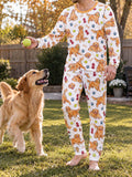 Golden Retriever Dog Park Bamboo Men's Pajama Set