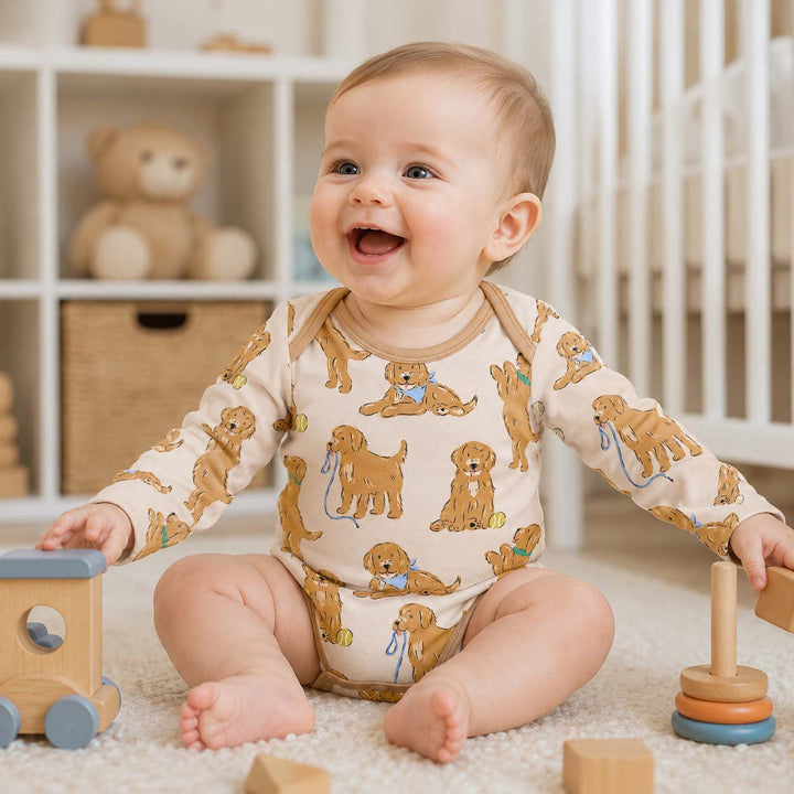 Golden Puppy Playtime Bamboo Bodysuit