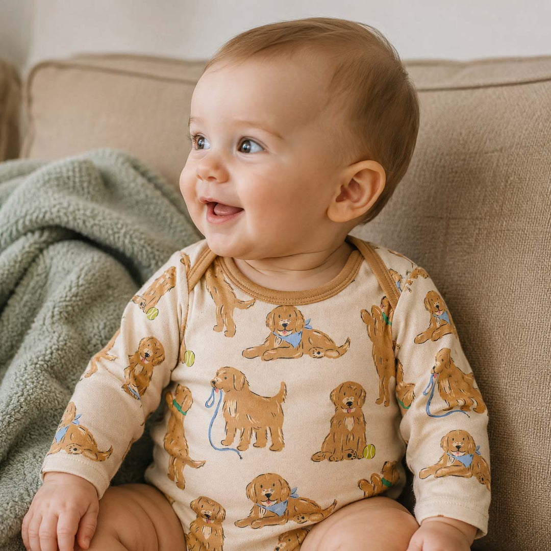 Golden Puppy Playtime Bamboo Bodysuit