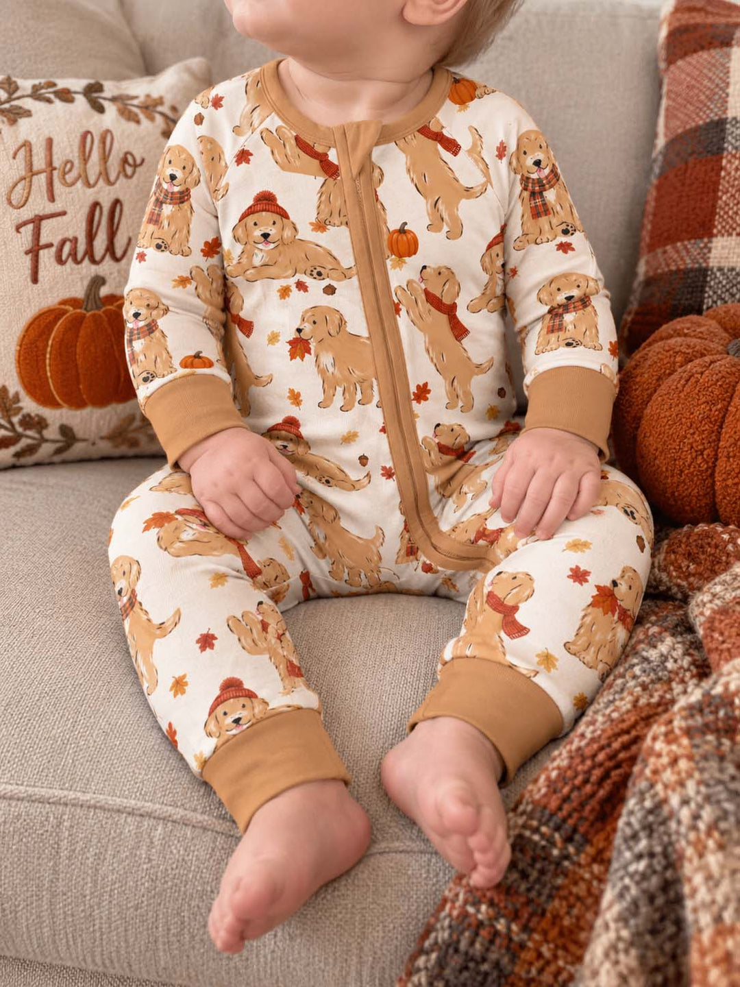 Golden Retriever Fall Playtime Bamboo Convertible Zippy