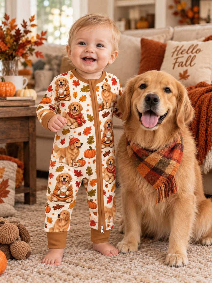 Golden Retriever Pumpkin Spice Autumn Bamboo Convertible Zippy