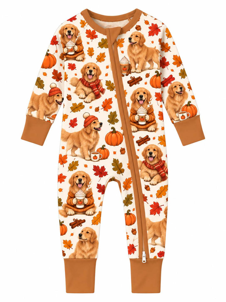 Golden Retriever Pumpkin Spice Autumn Bamboo Convertible Zippy
