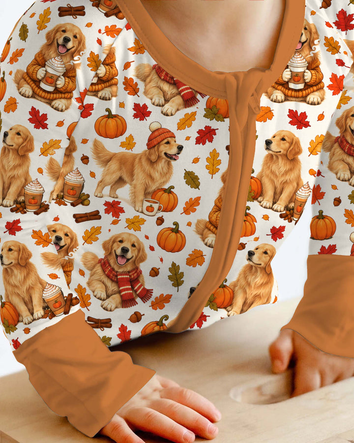 Golden Retriever Pumpkin Spice Autumn Bamboo Convertible Zippy