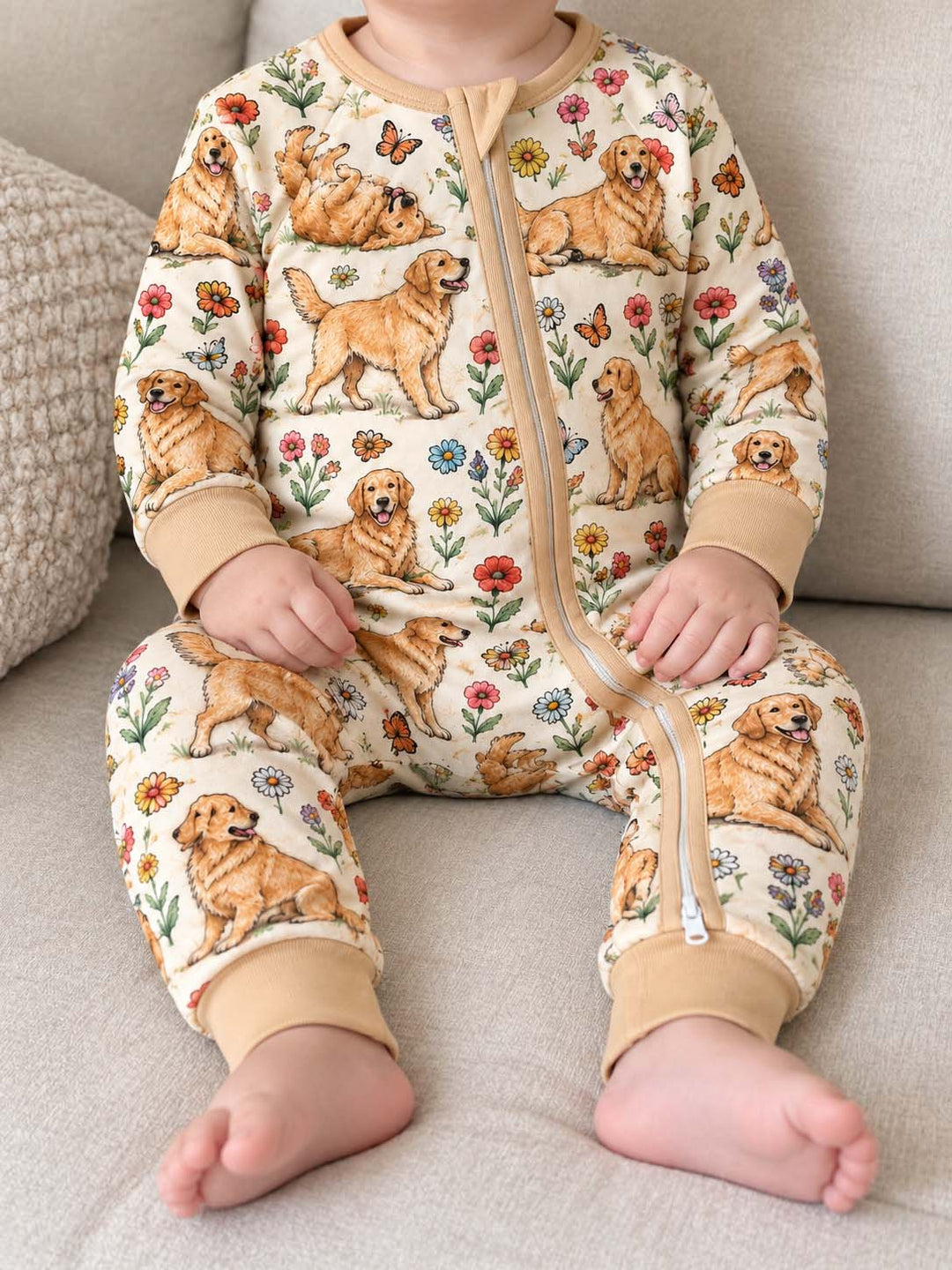 Golden Retriever Wildflower Garden Bamboo Convertible Zippy