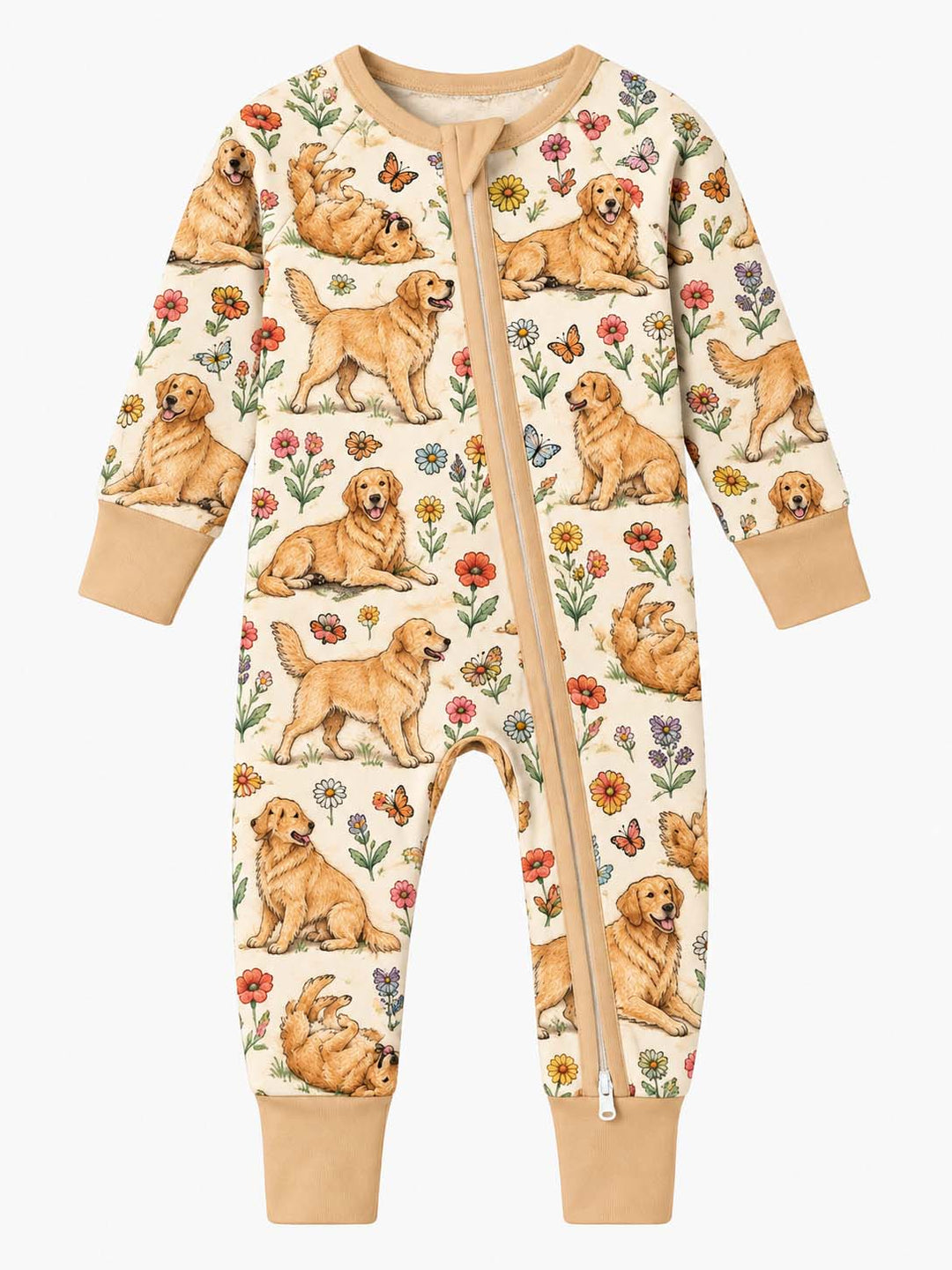 Golden Retriever Wildflower Garden Bamboo Convertible Zippy