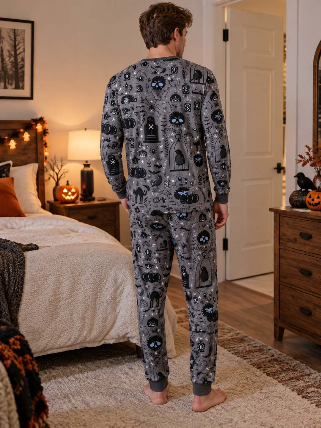 Gothic Halloween Magic Bamboo Men's Pajama Set
