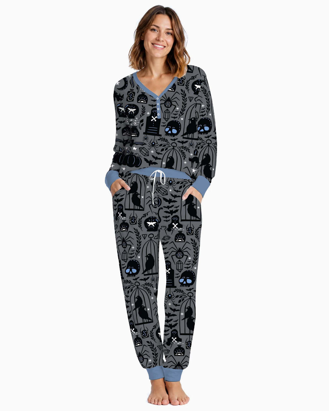 Gothic Halloween Magic Bamboo Women Pajama Set