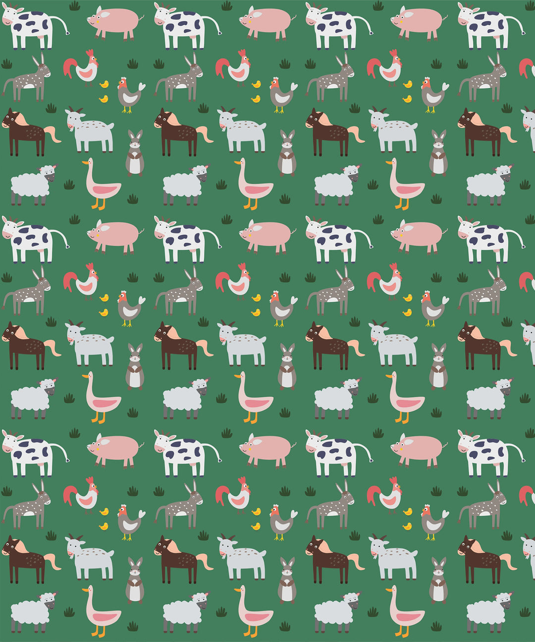 Green Farm Animals Bamboo Swim Poncho