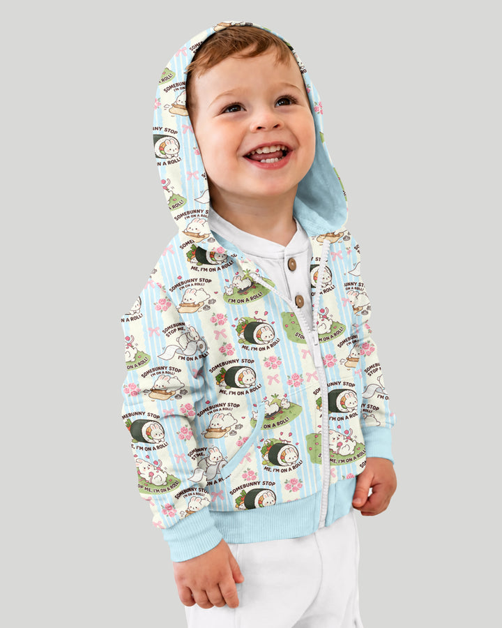 Bunny On A Roll Bamboo Zip Hoodie