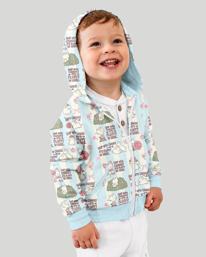 Hop Into Chaos Bamboo Zip Hoodie