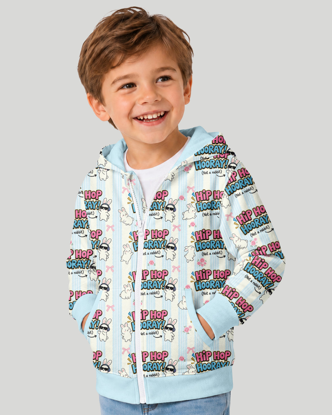 Hip Hop Bunny Bamboo Zip Hoodie