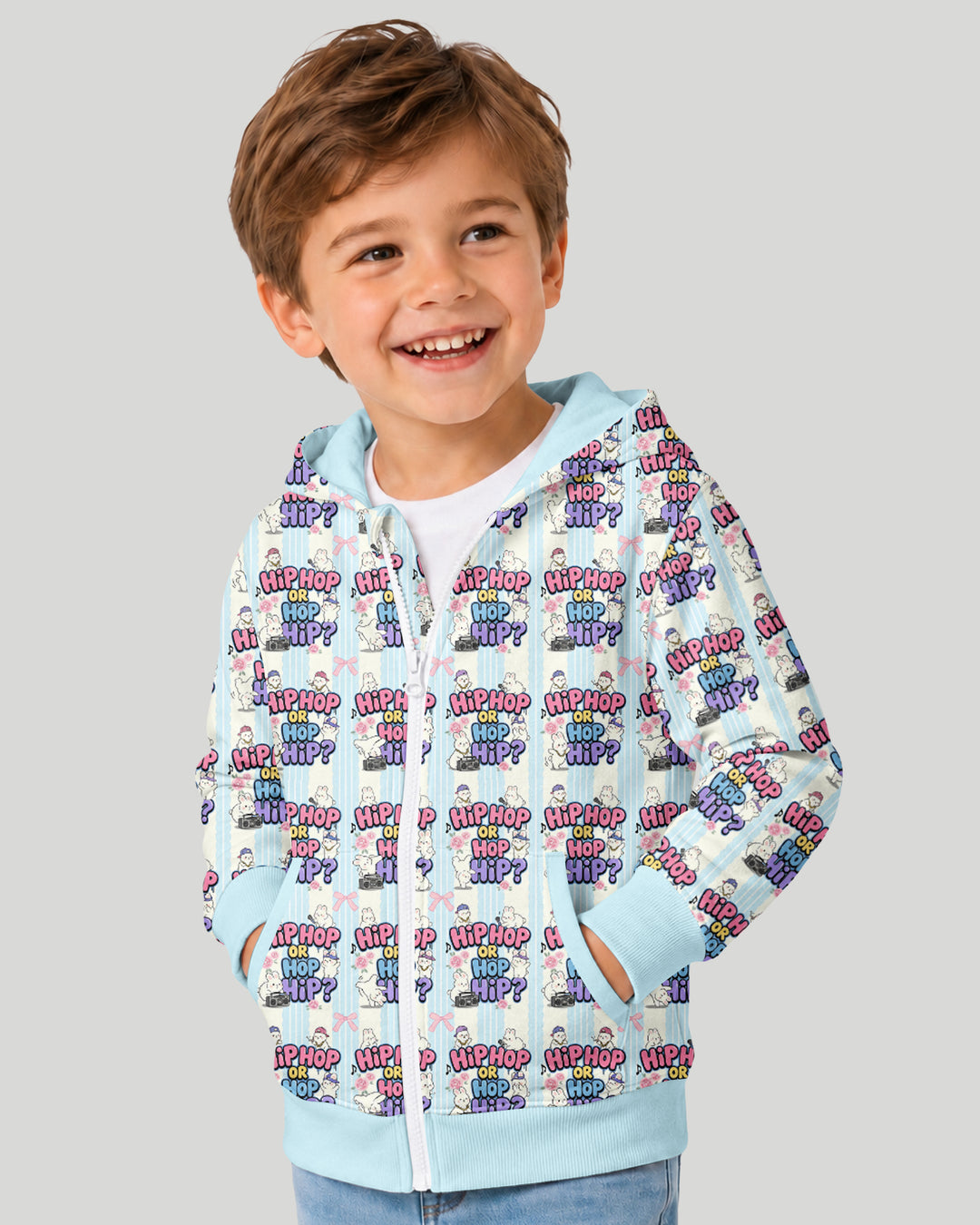 Boombox Bunny Bamboo Zip Hoodie