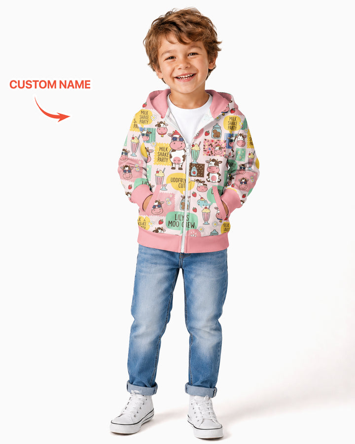 Custom Name The Milkshake Secret Society Bamboo Zip Hoodie