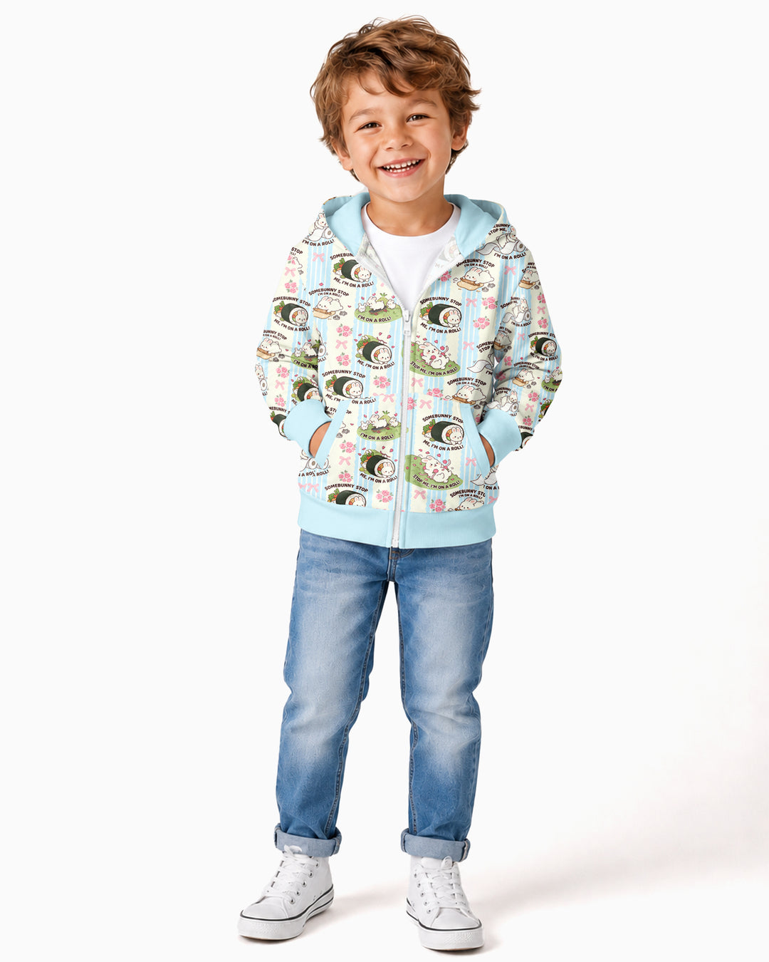 Bunny On A Roll Bamboo Zip Hoodie