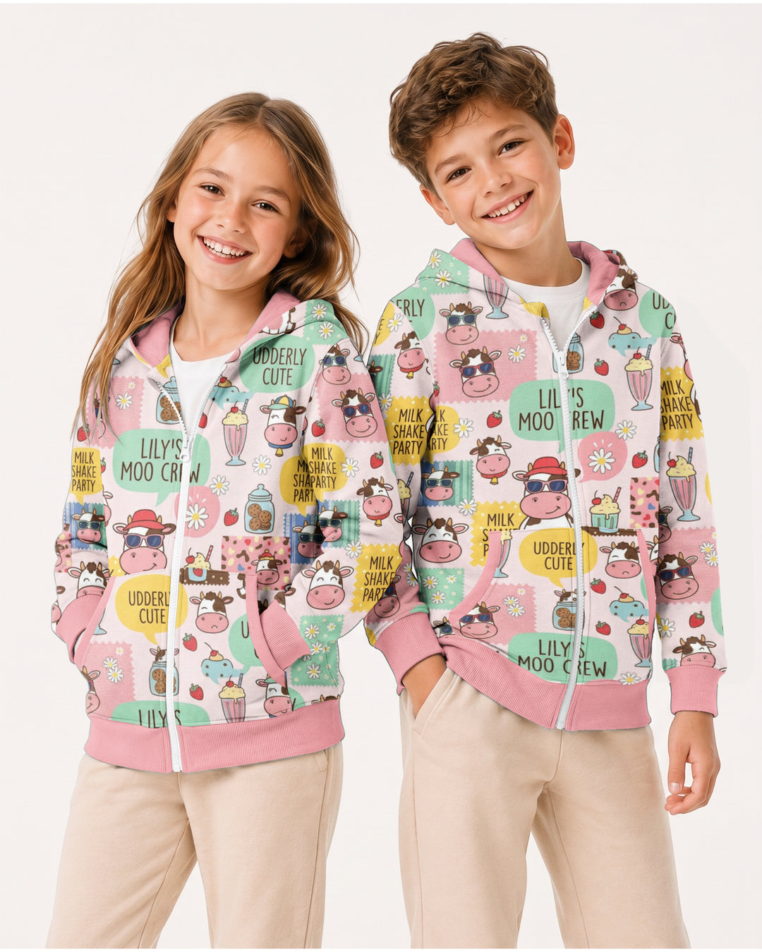 Custom Name The Milkshake Secret Society Bamboo Zip Hoodie