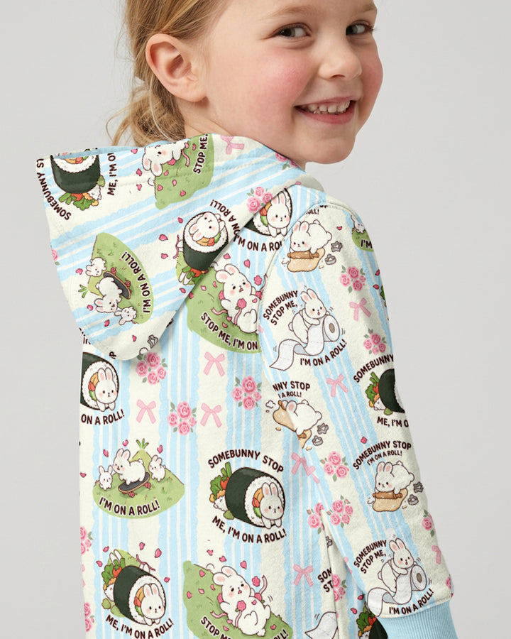 Bunny On A Roll Bamboo Zip Hoodie