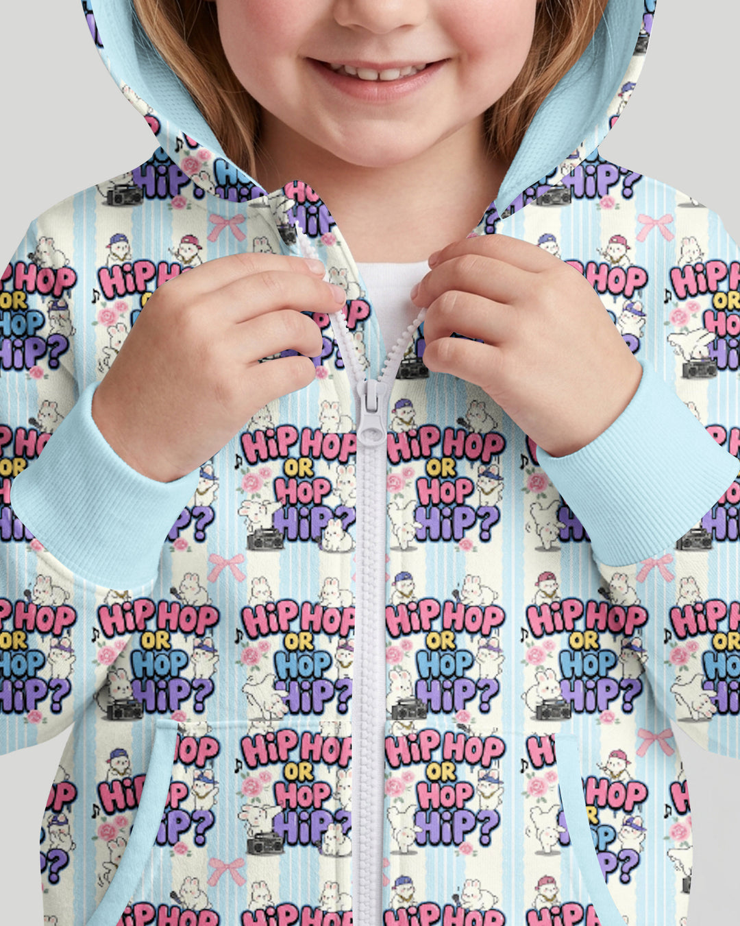 Boombox Bunny Bamboo Zip Hoodie