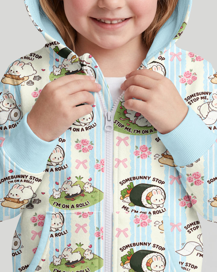 Bunny On A Roll Bamboo Zip Hoodie