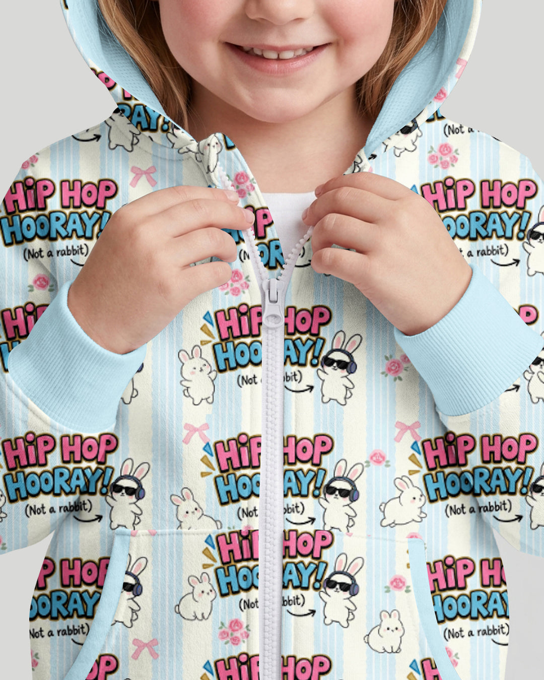 Hip Hop Bunny Bamboo Zip Hoodie