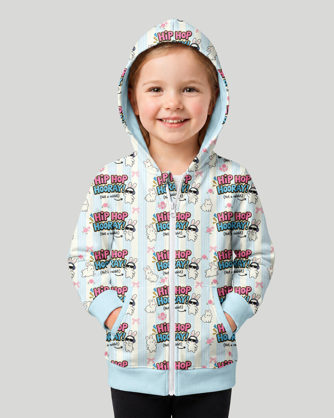 Hip Hop Bunny Bamboo Zip Hoodie