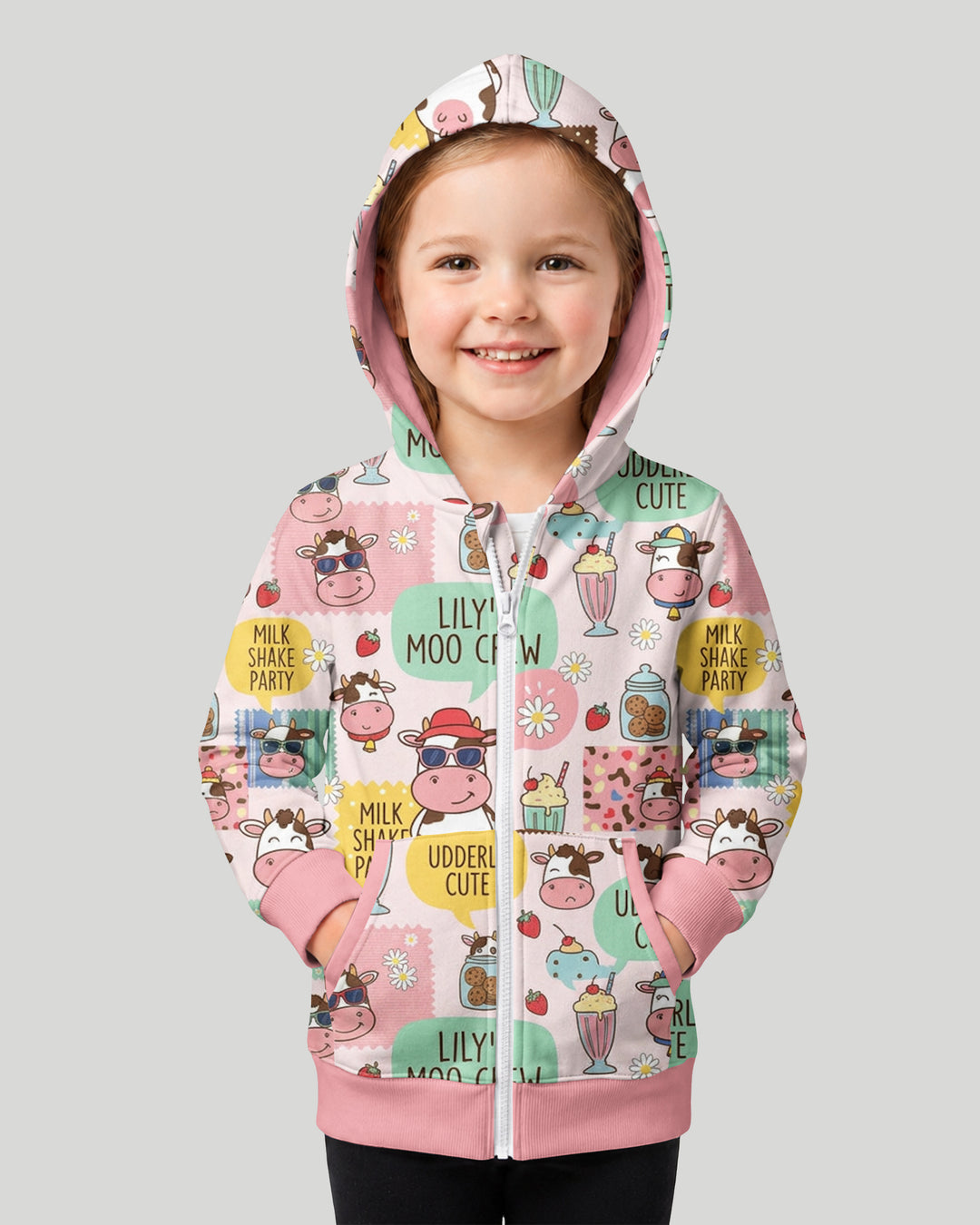 Custom Name The Milkshake Secret Society Bamboo Zip Hoodie
