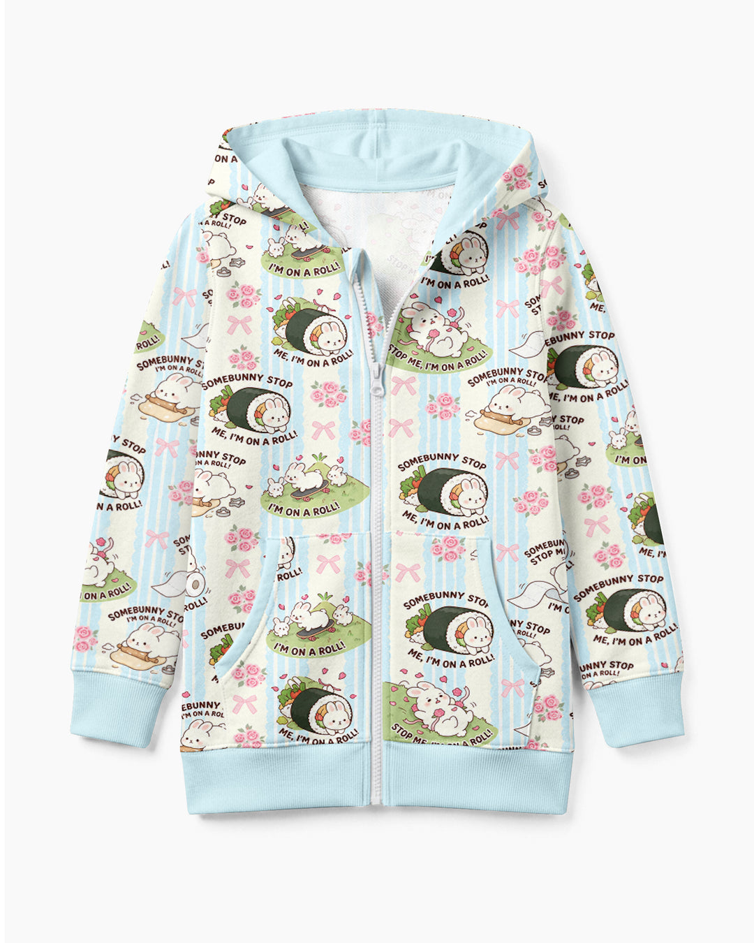 Bunny On A Roll Bamboo Zip Hoodie
