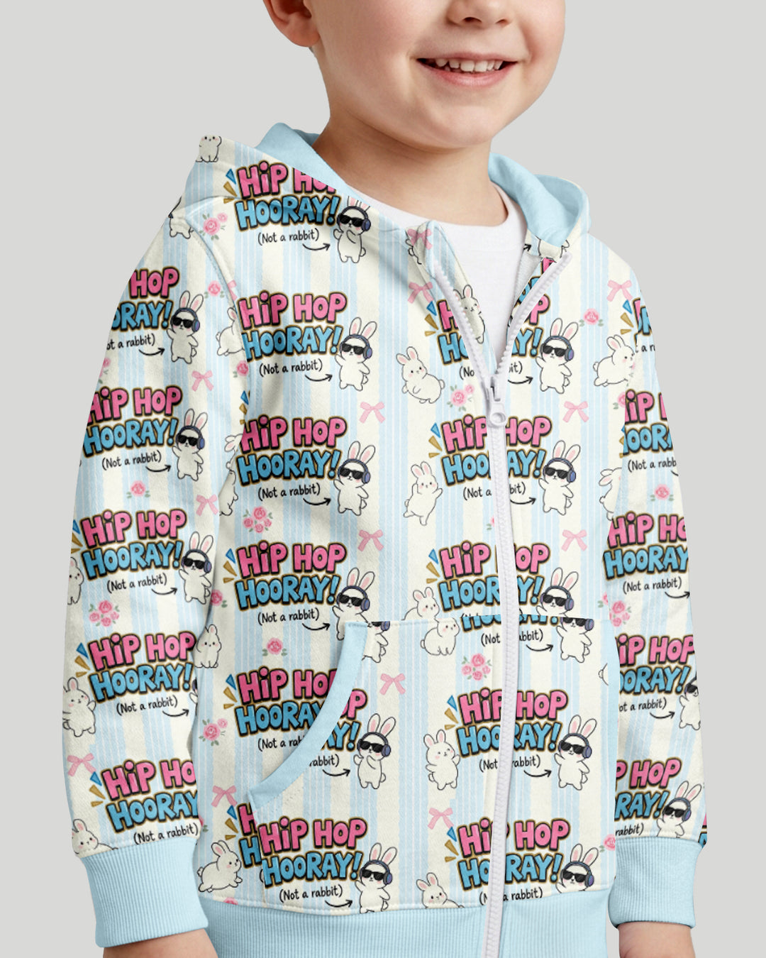 Hip Hop Bunny Bamboo Zip Hoodie