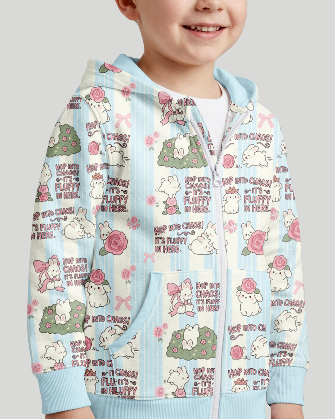 Hop Into Chaos Bamboo Zip Hoodie