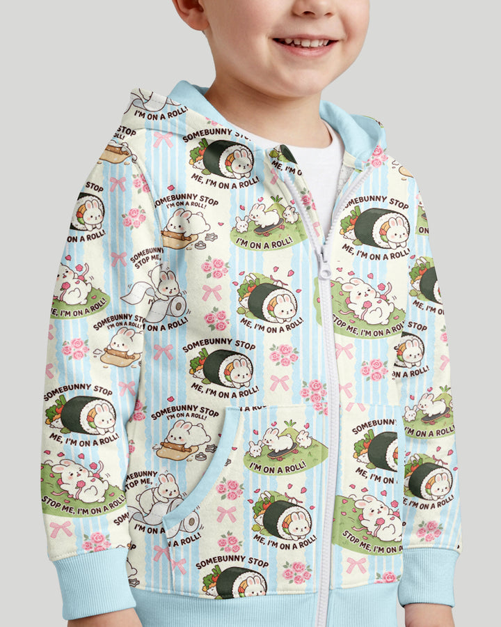 Bunny On A Roll Bamboo Zip Hoodie