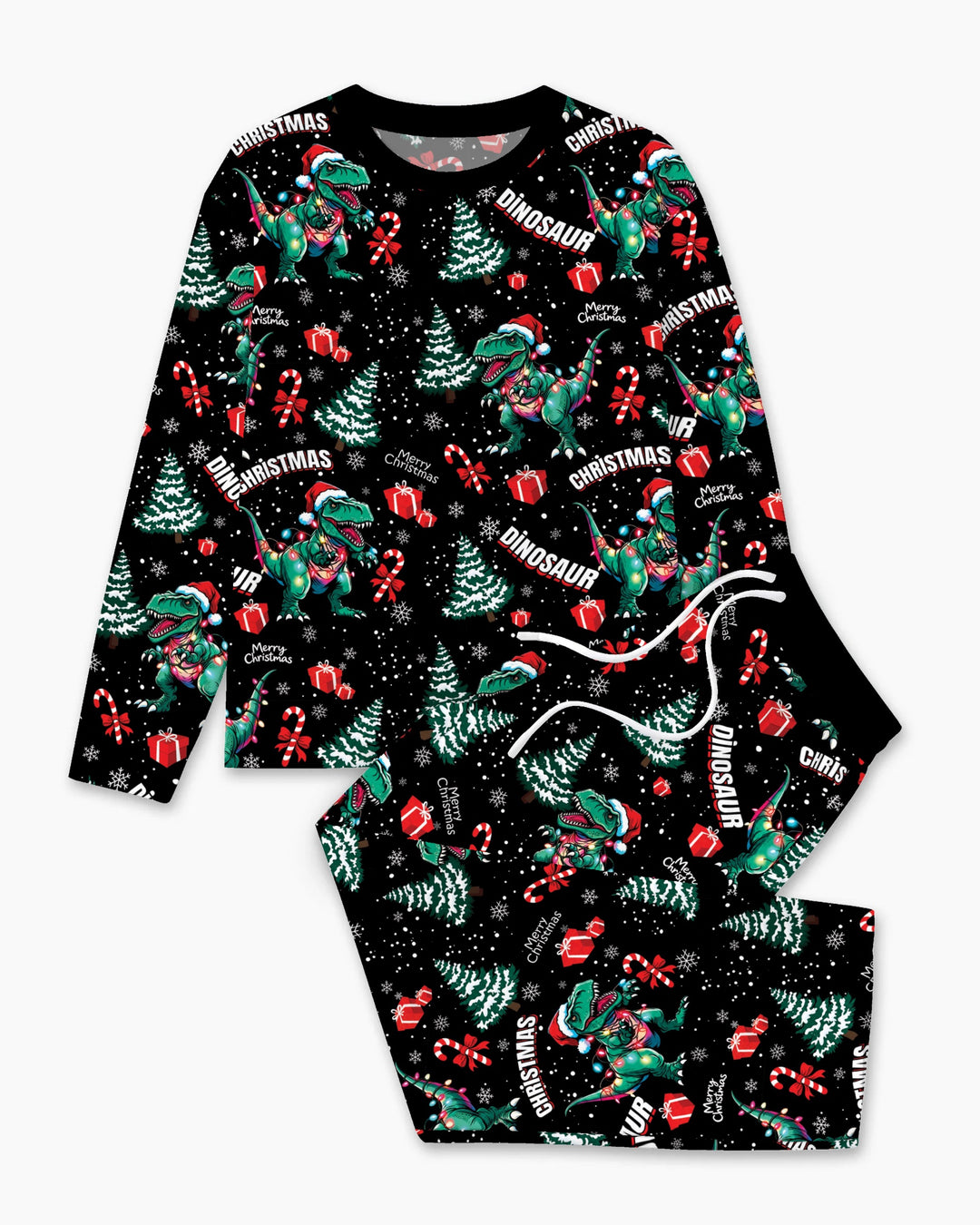 Dinosaur Raw Noel Bamboo Men's Pajama Set
