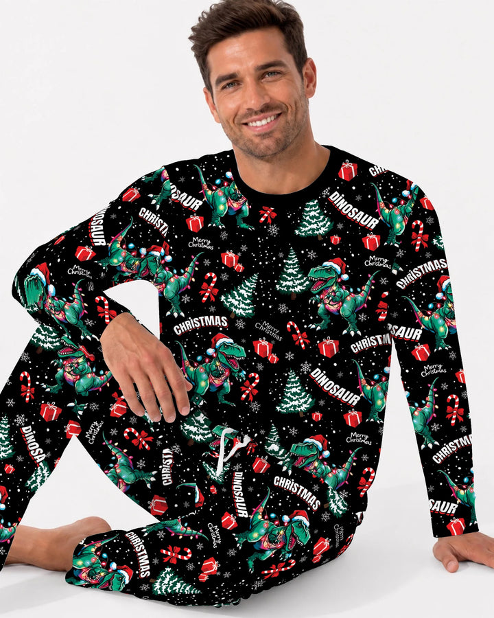 Dinosaur Raw Noel Bamboo Men's Pajama Set