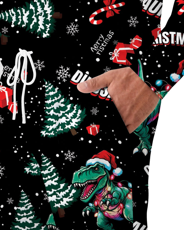 Dinosaur Raw Noel Bamboo Men's Pajama Set