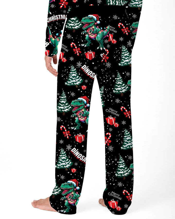 Dinosaur Raw Noel Bamboo Men's Pajama Set