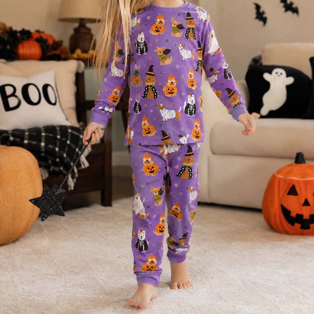 Halloween Costume Dogs Bamboo Two Piece Long Sleeve Pajama Set