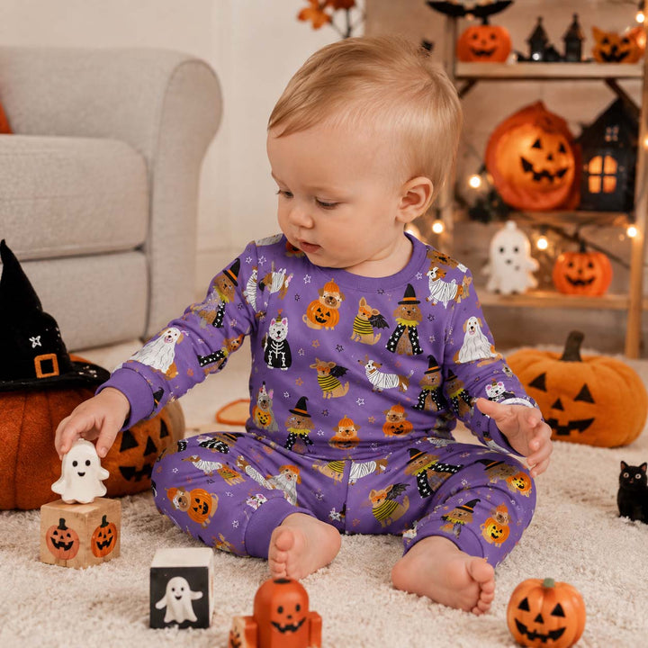 Halloween Costume Dogs Bamboo Two Piece Long Sleeve Pajama Set