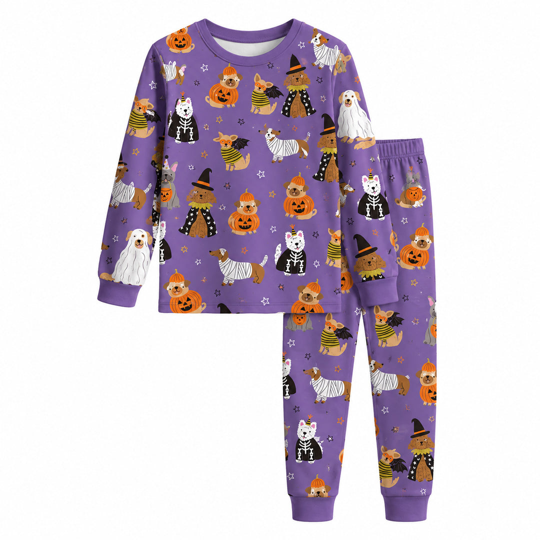 Halloween Costume Dogs Bamboo Two Piece Long Sleeve Pajama Set