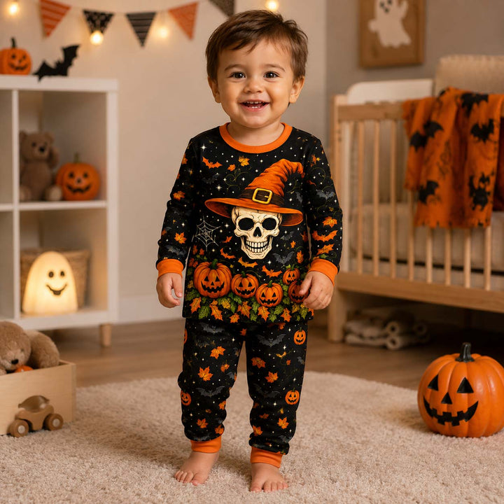 Halloween Skull Magic Bamboo Two Piece Long Sleeve Pajama Set