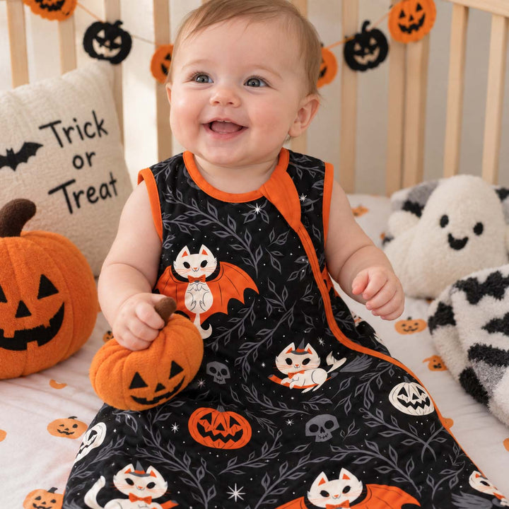Halloween Bat Cats Bamboo Sleep Bag