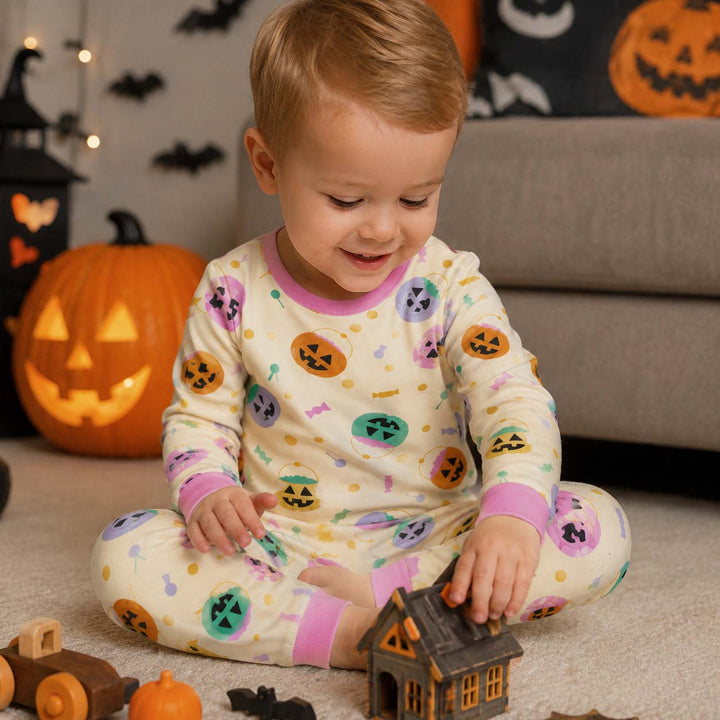 Halloween Candy Buckets Bamboo Two Piece Long Sleeve Pajama Set