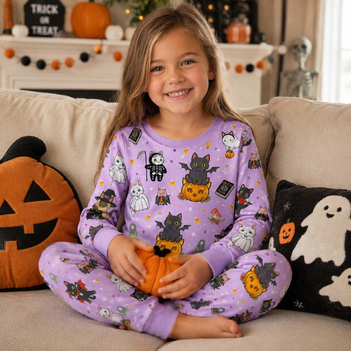 Halloween Costume Cats Bamboo Two Piece Long Sleeve Pajama Set