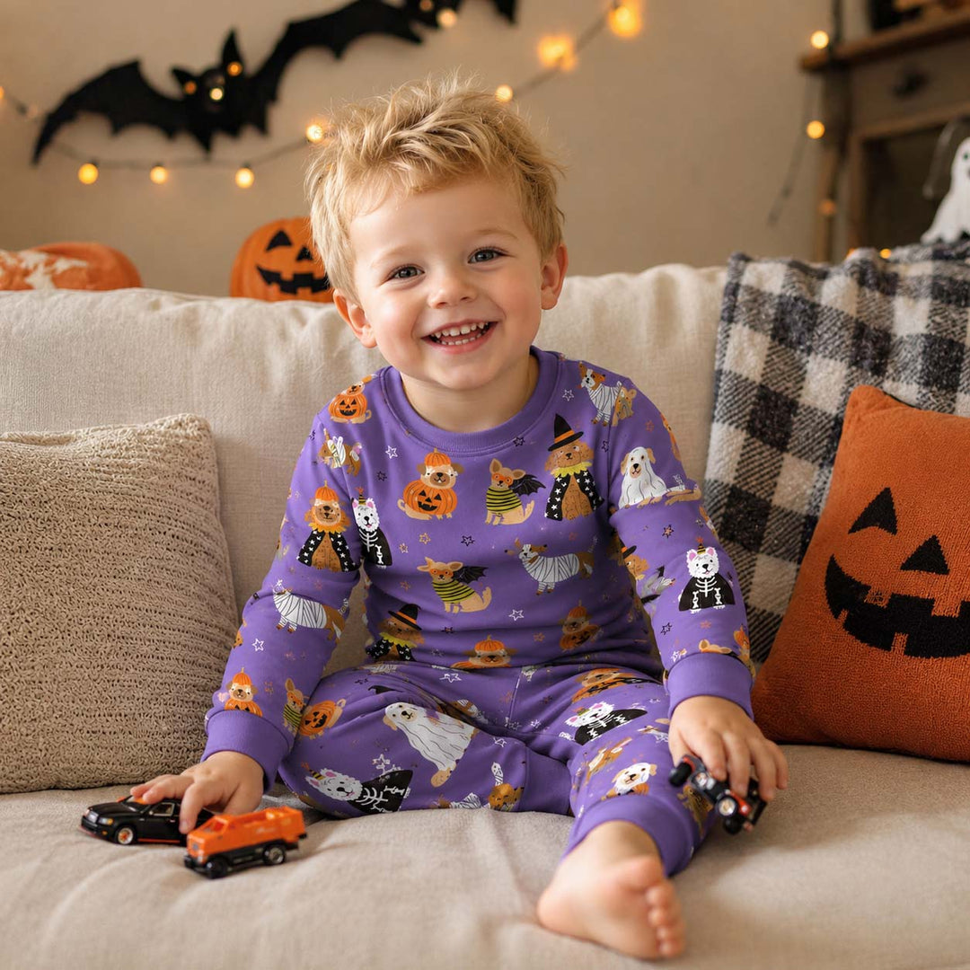 Halloween Costume Dogs Bamboo Two Piece Long Sleeve Pajama Set