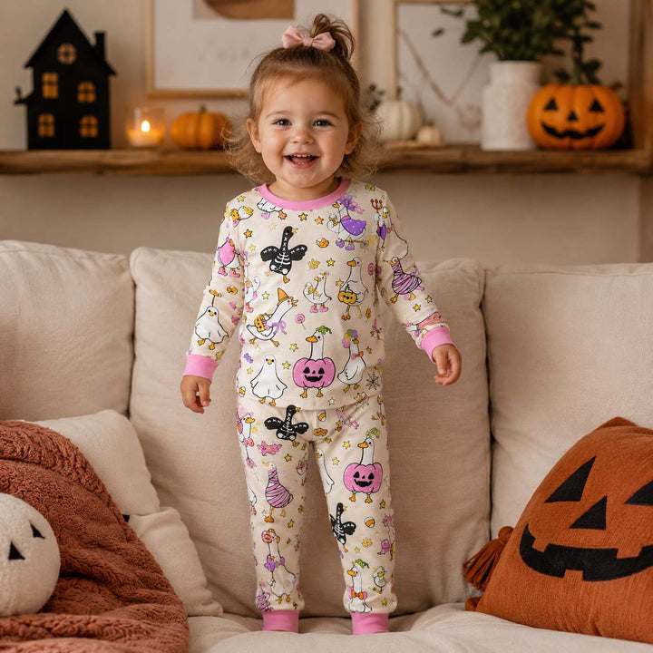 Halloween Costume Geese Bamboo Two Piece Long Sleeve Pajama Set