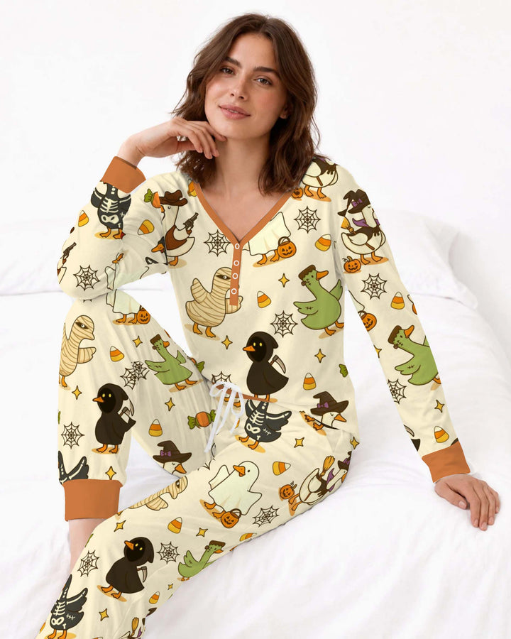 Halloween Goose Parade Bamboo Women Pajama Set