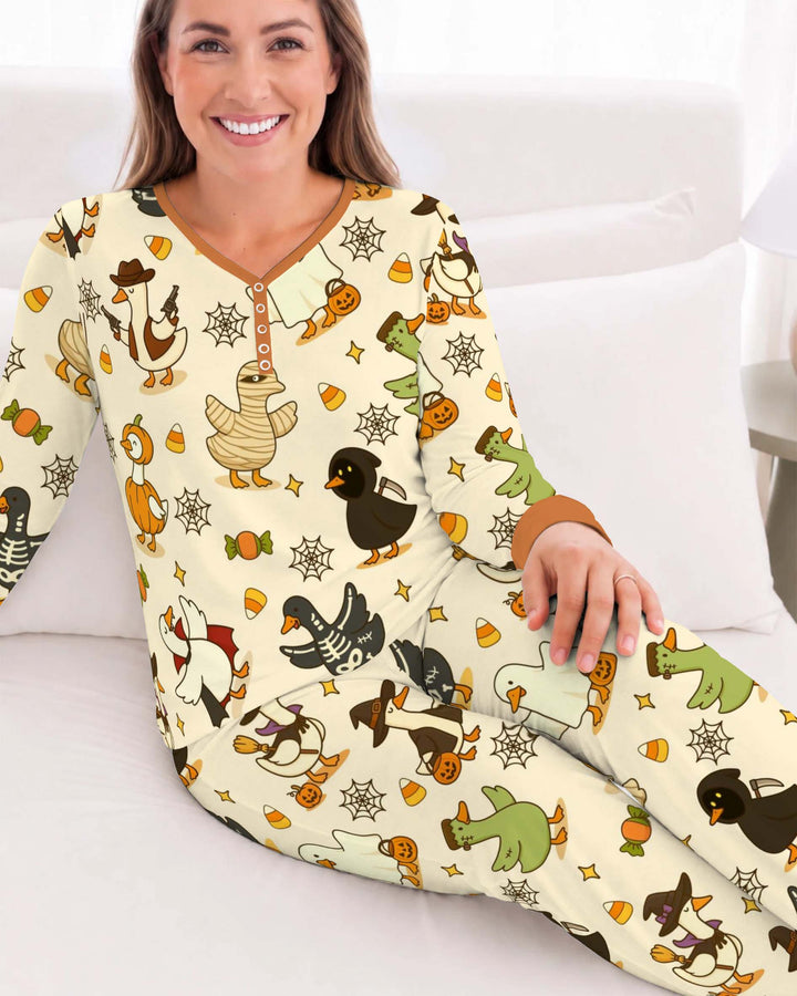 Halloween Goose Parade Bamboo Women Pajama Set