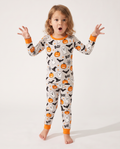 Halloween Boo & Pumpkin Glow In The Dark Bamboo Two Piece Long Sleeve Pyjamas Set