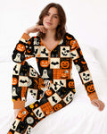 Halloween Patchwork Charm Bamboo Women Pajama Set